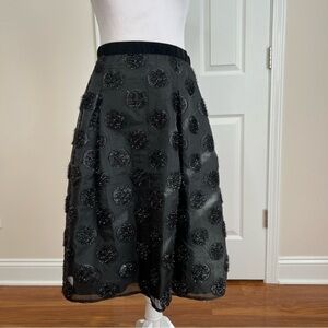 RSVP by TALBOTS Women’s Black Lurex Sparkle Dot Full Skirt
